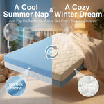 DeerFable Dual Sided Baby Crib Mattress, 5 Inch Thick Soft & Firm Memory Foam Breathable Toddler Mattress, 4 in1 Standard Baby Bed Mattresses with Removable Washable Cover 52x27.6x5 - Blue