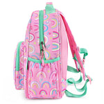 mibasies Girls Backpack 5-8: Lightweight Kids Backpacks for Girls - Girl Bookbag for Elementary School - Rainbow Pink