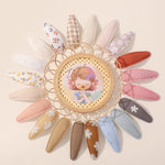 doboi 40Pcs Toddler Hair Clips Hair Barrettes Baby Girls Hair Bows Clips Floral Print Non Slip Snap Hairpins Flower Hair Clips for Girls Kids Toddler Hair Accessories