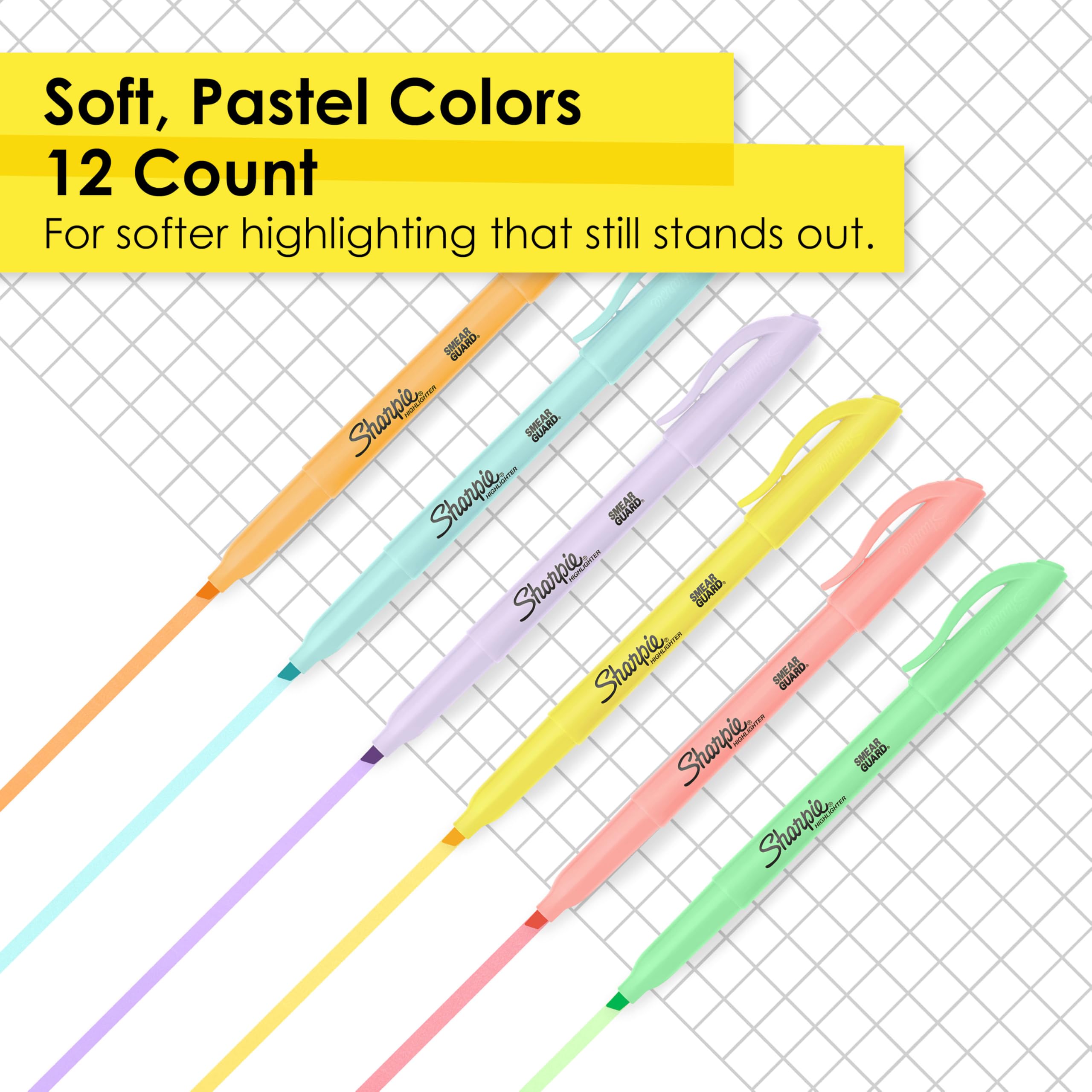 Sharpie Pocket Highlighters, Mild Pastel Colors, Assorted, Chisel ...