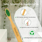 MeeRoh Kids Bamboo Toothbrush 4 Pack – Ultra Soft Bristles for Toddlers & Children Ages 3–8 – Kids Toothbrush Eco-Friendly Bamboo Handle – Multi-Color