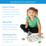 Melissa & Doug Classic Wooden Peg Puzzles (Set of 3) - Numbers, Alphabet, and Colors