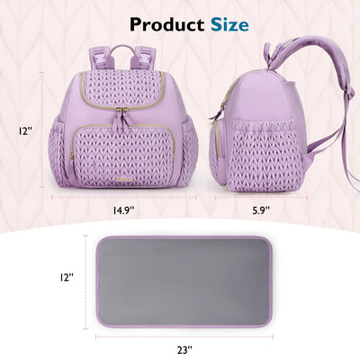 mommore Diaper Bag Small Diaper Backpack Stylish Toddler Baby Mini Maternity Bags Travel Backpacks with Insulated Pockets, Changing Pad, Stroller Straps