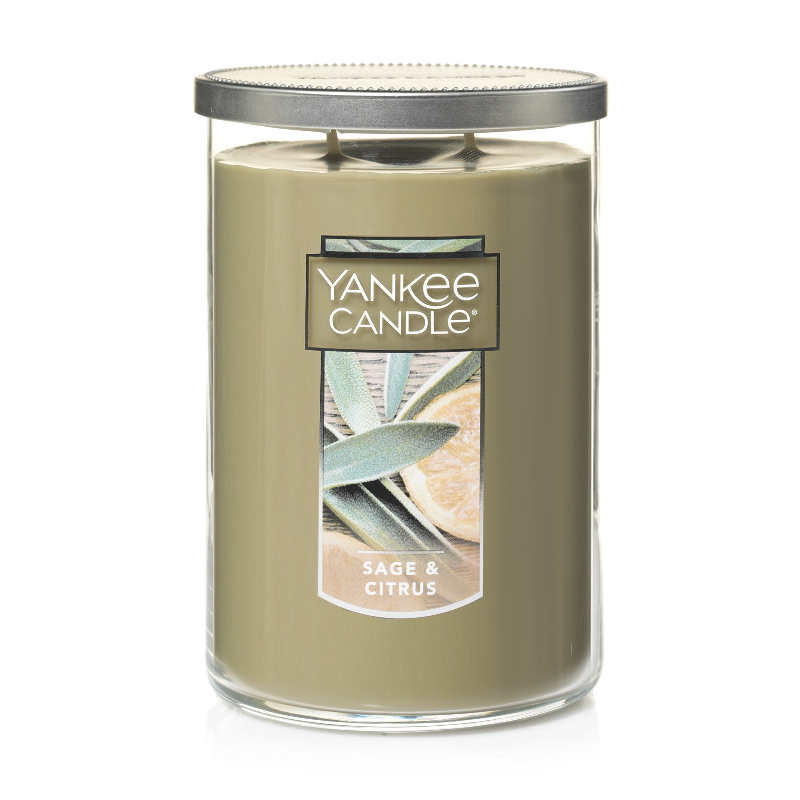 Yankee Candle Sage & Citrus Scented, Classic 22oz Large Jar Single Wick Candle, Over 110 Hours of Burn Time, Ideal for Home Decor and Gifts