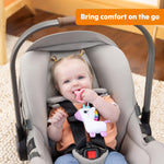 Bright Starts SootheMate Plush Baby Teether Toy, Unicorn, Detachable Pacifer-Shaped Teether for Newborns & Up