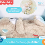 Fisher-Price Baby Toy Soothe 'n Snuggle Otter Portable Plush Sound Machine with Music Lights & Breathing Motion for Newborns 0+ Months