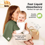 KeaBabies Organic Cotton Burp Cloths Baby Girl, Boy - 6-Pack Large Burping Clothes for Babies, Spit Up Rags, Super Soft & Absorbent Newborn Wash Towels, Gender Neutral, Non-Shrink (Stria, Hedges)