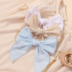 8 Pcs doboi Baby Girls Hair Clips Big Fable Hair Bows Cotton Linen Bows for Girls Hair Accessories for Baby Toddlers Kids-5.5 Inch