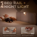 ARTTONA Toddler Bed Rail with Night Light - Foldable Bed Side Rails - Fits for Most Beds: Bed Rails for Full Size Bed, Queen Size Rails, Twin Rails - Portable Fence for Baby - 48 inch