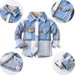 Ilyboz Cute Little Flannels 2 Pack Toddler Baby Boys Girls Plaid Flannel Shirts Jackets Long Sleeve Lapel Button Down Shirt Top Outfit Vintage Clothes