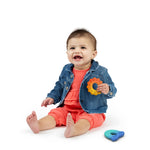 Bright Starts Chance of Smiles Silicone Teether 2-Pk, Easy-Grasp Sun and Rainbow, Unisex, 3 Months+