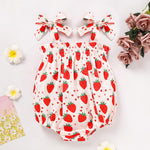 ZOELNIC Baby Girl Summer Clothes Newborn Girl Outfits Cute Strap Baby Girl Romper Jumpsuit Bodysuit Strawberry 3-6 Months
