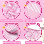 Civaner Stripe Bear Clothes Stuffed Animal Clothes 12 -16 Inch Build a Lovely Stuffed Animal Costumes and Accessories Fit, Bear is Not Included(Pink)
