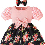 Rosibel Baby Girl Dress Newborn Summer Clothes Casual Puff Sleeve Infant Dresses Cute Outfit for Kids 6M-3T
