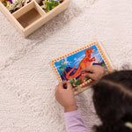 Melissa & Doug 4‑in‑1 Wooden Dinosaur Jigsaw Puzzle Set, 48 Pieces with Storage Box, Toddler Puzzle Toy for Kids Ages 3+ - FSC Certified