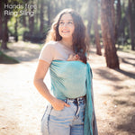 Ring Sling Baby Carrier - USA Lab Tested, 100% Natural Cotton Muslin, Breathable & Ergonomic Ring Sling Grey Turquoise