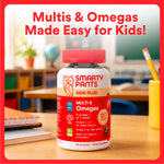 SmartyPants Kids Multivitamin Gummies, Omega 3 (DHA/EPA), Vitamins D3, C, B12, B6, Vitamin A, K & Zinc, Gluten Free, Cherry Berry Punch Flavors, 60 Count (30 Day Supply)