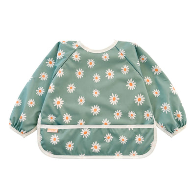 Children's bib with floral pattern on a white background