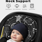 Infant Car Seat Insert with Extra Cushion for Preemie to Toddler, Reversible Newborn Carseat Insert Head Support, Fits for Stroller, Baby Swing, Rocker, Bassinets, Bouncer (Black Star)