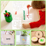 Bsenhe 48PCS Stencils for Kids, Stencils for Painting Crafts Reusable Drawing Art Stencil Washable Primary Shape Paper Scrapbooks Template for Kids Toddlers Preschool Back to School