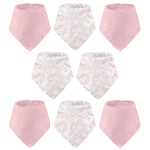 LILY O LAUREL Muslin baby bandana bibs for drooling and teething, 100% cotton, Baby bibs for boys and girls, Muslin Bibs, Drool Bibs – Pack of 8