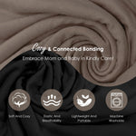 Shiaon Baby Wrap Carrier, Lightweight Baby Wearing Wraps for Newborn and Infant, Soft Swaddle Holder Carrier, Cozy Baby Sling 7-35 lbs Black+Brown