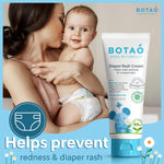 BOTAO Baby's Natural Diaper Cream | Organic Diaper Cream EWG Verified | Naturally Soothes Baby Rashes | Baby zinc Ointment Natural | For Sensitive Skin with Aloe Vera & Calendula, 2.5Oz (2 Pack)
