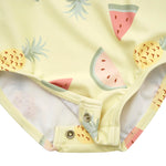 Gerber Baby Girls Toddler Long Sleeve One Piece Rashguard Swimsuit, Yellow Fruit, 12 Months