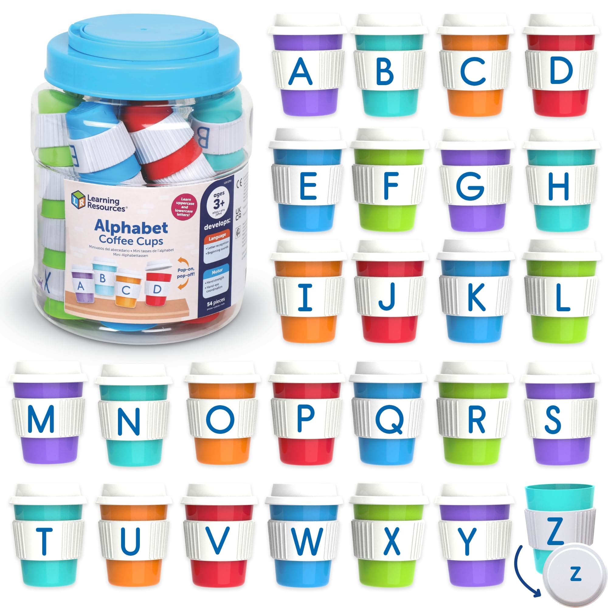 Learning Resources Alphabet Coffee Cups - ABC Toys, - Learning ...