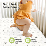 KeaBabies 2-Pack Baby Crib Sheets for Boys, Girls - 52x28 Viscose Derived from Bamboo Toddler Bed Sheets Neutral, Fitted Crib Mattress Cover for Standard Baby Bedding, Soft & Cozy (Nordic)
