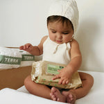 Terra Bamboo Baby Wipes: Kiwifruit Extract, 99.5% Pure New Zealand Water, 100% Biodegradable Bamboo Fiber, 0% Plastic, Unscented Baby Wipes for Sensitive Skin, 1 Pack of 70 Wipes