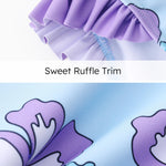 Disney Stitch Girls Swimsuits Lilo & Stitch Ruffle One Piece Bathing Suits Sport Summer Beach UPF 50 Swimwear Purple Quick Dry for Kids Girl Size 3T