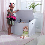 KidKraft Austin Wooden Toy Box/Bench with Safety Hinged Lid, White, Gift for Ages 3+, Amazon Exclusive