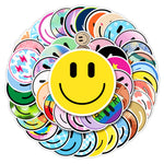 Wercokt 50PCS Smiling Stickers, Cute Water Bottle Stickers for Kids, for Teaching Rewards, Notebooks, Stationery, Luggage, Cartoon PVC Happy Stickers