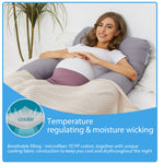 ZZZhen Pregnancy Pillow for Sleeping, U Shaped Maternity Pillow - 56 Inch with Grey Microfiber Removable Cover, Multi- Use and Support Back, HIPS, Legs, Belly for Pregnant Women Sleeping