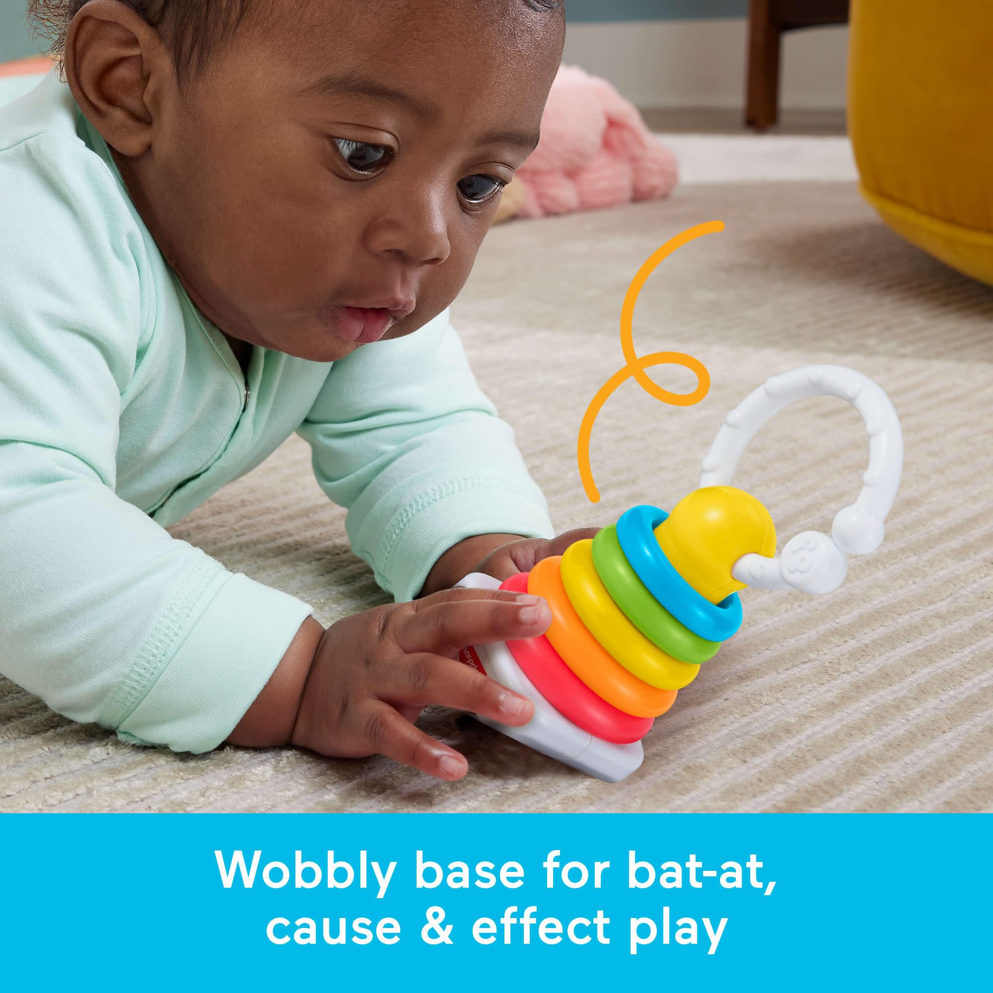 Fisher-Price Baby Toys Newborn Classics-Pack of Rattle Teether & Sensory Activities for Developmental Play Ages 0+ Months