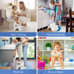 Maliton Baby Potty Training Seat with Step Stool, Potty Training Toilet for Boys Girls, Anti-Slip Toddler Stool for Bathroom, Kitchen, Toddler Toilet Seat Set(One Potty Seat+Two Step Stool for Kids)