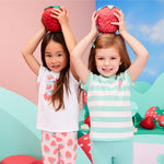 Garanimals Baby & Toddler Girl Strawberry Tees - Short Sleeve Tees - Kid's Casual Crew Neck - Size 3-6 Months - Light Pink, White, Green - 4 Pack
