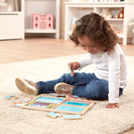 Melissa & Doug Natural Play Wooden Puzzle: Ready, Set, Go (Four 4-Piece Vehicle Puzzles)