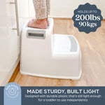 Dreambaby 2-Up Step Stool - Toddler Step Stool for Bathroom Sink and Kids Toilet Potty Training - Step Stools for Toddlers with Non-Slip Base and Carry Handles - Supports up to 200lbs Weight Capacity