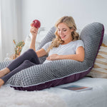 Meiz Pregnancy Pillow, Pregnancy Body Pillow, Pregnancy Pillows for Sleeping, Maternity Pillow for Pregnant Women with Velvet Cover, Grey & Purple