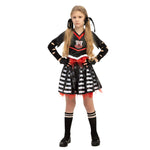 Spooktacular Creations Kids Halloween Cheerleader Costume, Zombie Cheerless Costume for Girls, Dead Cheer Outfit Toddlers for Halloween Scary Spiritless Dress Up Parties, S