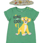 Disney Lion King Simba Newborn Baby Boys Romper and Bucket Sun Hat Green 3-6 Months