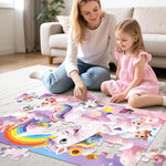 Jumbo Floor Puzzle for Kids,48 Piece Unicorn Large Jigsaw Puzzles,Cute Puzzle for Toddler Ages 3-5,Fun Educational Toy Easter Gift for Boys & Girls Ages 4-8