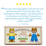 Melissa & Doug Wooden Bear Family Dress-Up Puzzle, 45 Pieces Mix and Match Outfits, Sorting & Matching Toy with Storage Case, Educational Puzzle for Toddlers Ages 3+