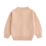 Simplee kids Toddler Sweater Little Girl Knitted Cardigan Flower Embroidery Coat for Spring and Fall Size 2-3 Years