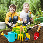 Kids Gardening Tools Set Includes Toddler Gardening Gloves, Sturdy Tote Bag, Watering Can, Shovel, Rake, Trowel, Children Apron, Garden Notebook - Easter Gifts for Toddler