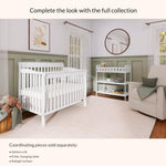 Dream On Me Emily Changing Table, Compact and Lightweight, Solid New Zealand Pinewood, Elevated Safety Rails, Two Storage Shelves, Includes Water-Resistant 1" Changing Pad — White