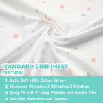 American Baby Company 2 Pack 100% Natural Cotton Fitted Crib Sheets 52" x 28" - Soft, Breathable, Hypoallergenic & Gentle Toddler Bed Sheets, Pink Stars and Blush, Neutral for Boys & Girls