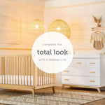 dadada Soho 5-Drawer Dresser for Nursery and Bedroom - Modern Design, Large Storage, Baby-Safe Finish, Soft Close Drawers, Anti-Tip Safety, Sturdy Legs & Solid Wood Handles, 47" Wide (White+Natural)
